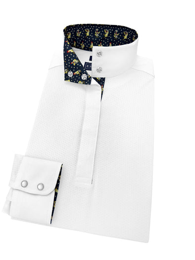 Chemise imprimée boutonnée avec macramé