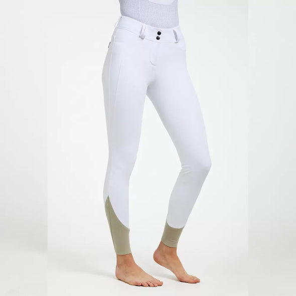 RJ Classics Hayden Silicone Knee Patch Breech - White - Equestrian Chic Boutique