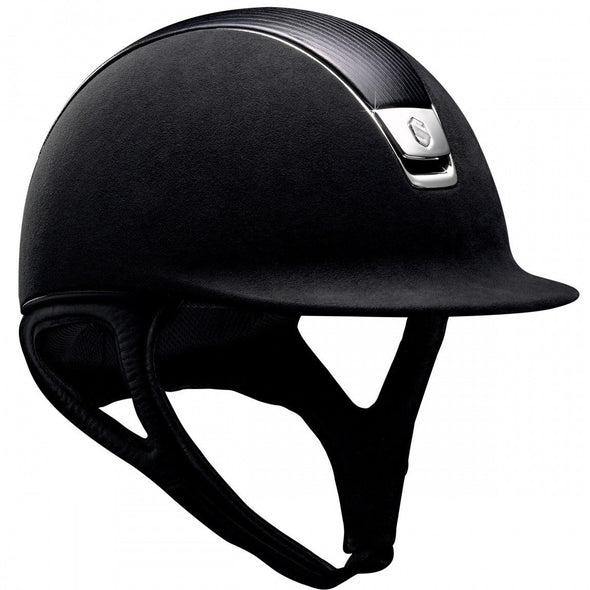 Samshield PREMIUM Helmet LEATHER TOP - Black Top Leather Chrome - Equestrian Chic Boutique 