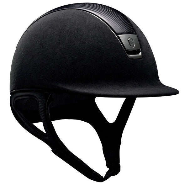 Samshield PREMIUM Helmet LEATHER TOP - Black Top Leather Chrome Black - Equestrian Chic Boutique
