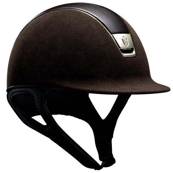 Samshield PREMIUM Helmet LEATHER TOP - Brown Top Leather Chrome Gold - Equestrian Chic Boutique 