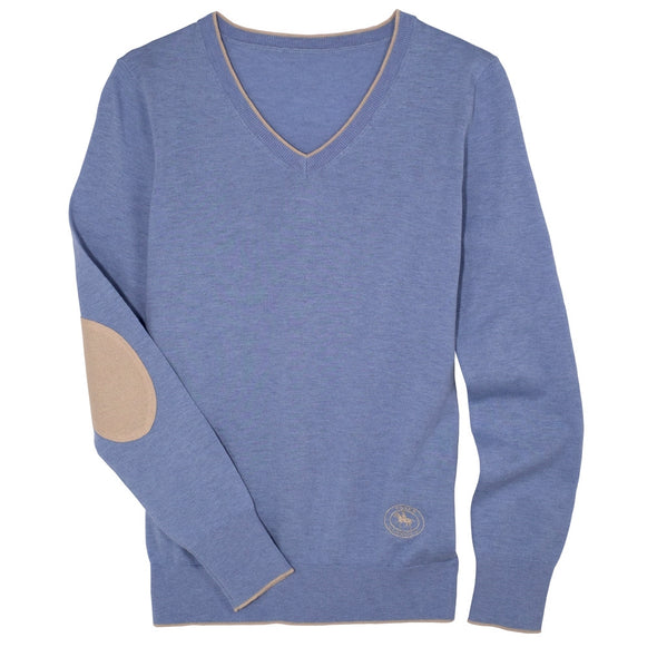 Essex Classics Trey V-Neck Sweater - Light Blue - Equestrian Chic Boutique