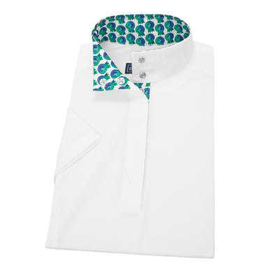 Essex Classics Ladies Green Is The New Blue Straight Collar Short Sleeve Show Shirt