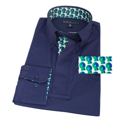 Essex Classics Men’s Green Is The New Blue “Dusk” Navy Jumper Performance Show Shirt - Equestrian Chic Boutique
