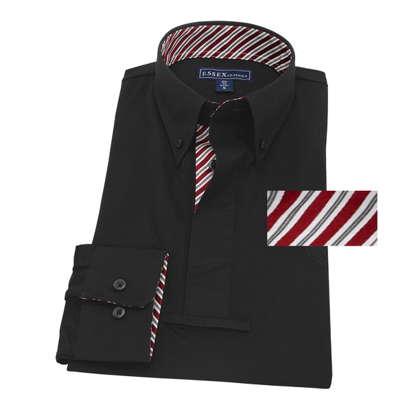 Essex Classics Men’s Halo Stripe “Dusk” Black Jumper Performance Show Shirt - Equestrian Chic Boutique