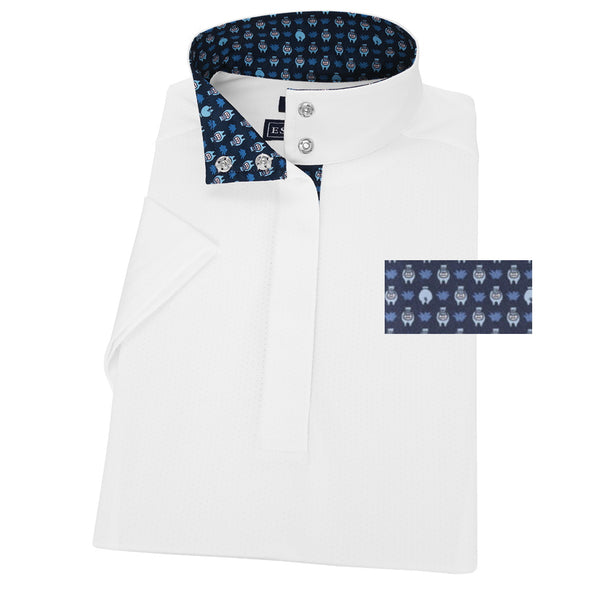 Essex Classics Ladies Hippos Coming and Going Straight Collar Short Sleeve Show Shirt