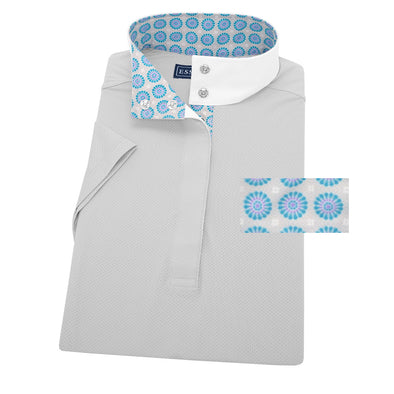 Essex Classics Ladies Medallion “Dusk” Grey Jumper Performance Short Sleeve Show Shirt - Equestrian Chic Boutique