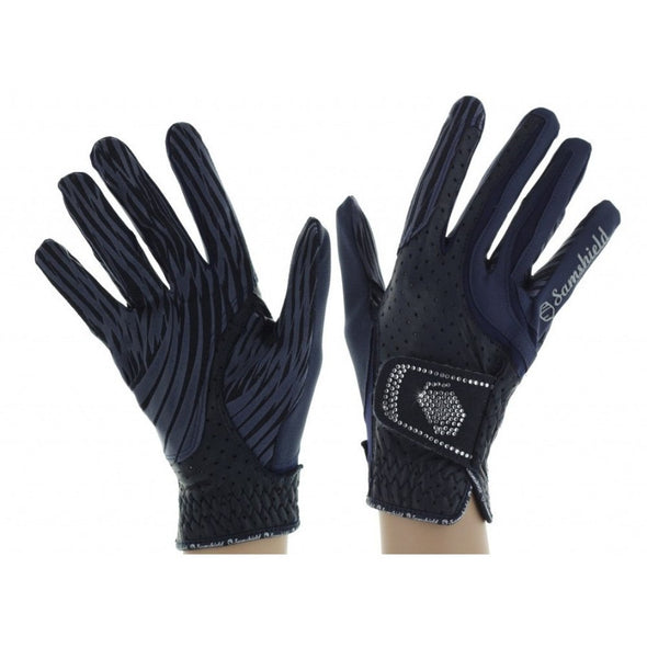 Samshield V-Skin Swaroski Gloves - Blue - Equestrian Chic Boutique
