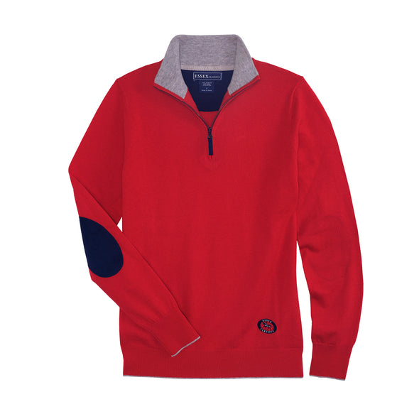 Essex Classics Trey Quarter Zip Sweater - Red - Equestrian Chic Boutique